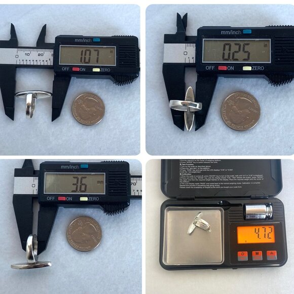 Sterling Silver 925 Southwest Style Elongated Turquoise Chip Inlay Ring Sz 5.5 - Picture 10 of 16